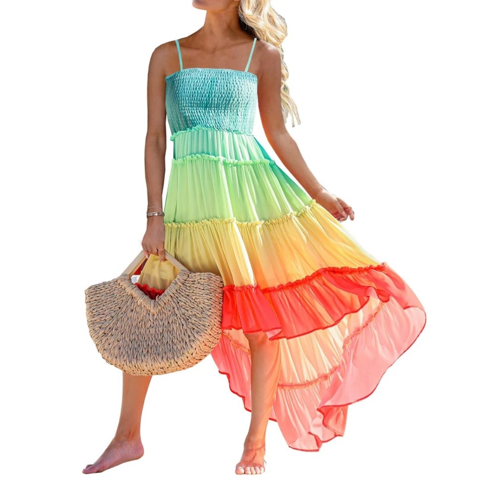 Sleeveless Tiered High-Low Dress